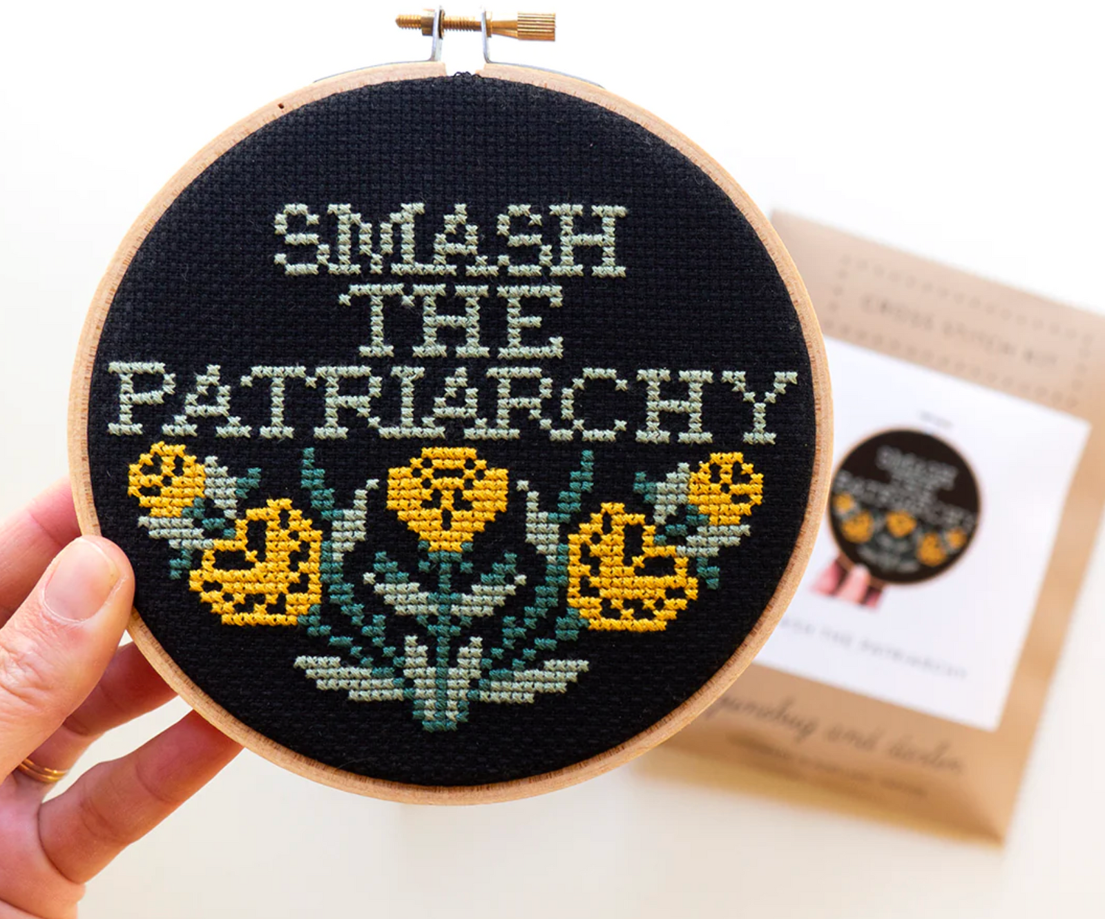 Cross Stitch Kit - Smash the Patriarchy