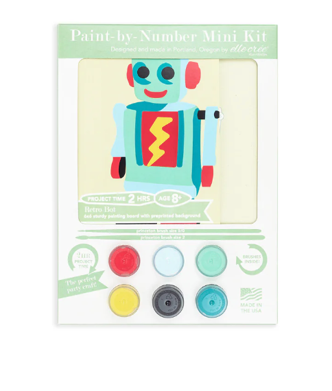 DIY - KIDS MINI Paint By Number Kit - Retro Bot