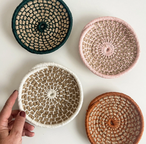 DIY - Weaving - Naomi Mini Bowls Kit - Ivory Blush Spruce Rust