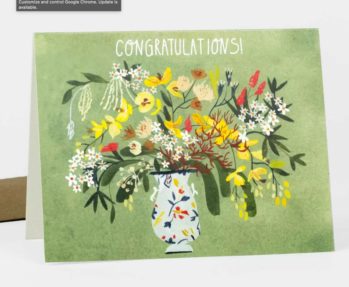 Card - Congratulations Green Floral (Buy Olympia / Esme Shapiro)