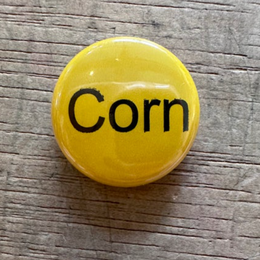 1" Button - Yellow- Corn (Three-Pack)