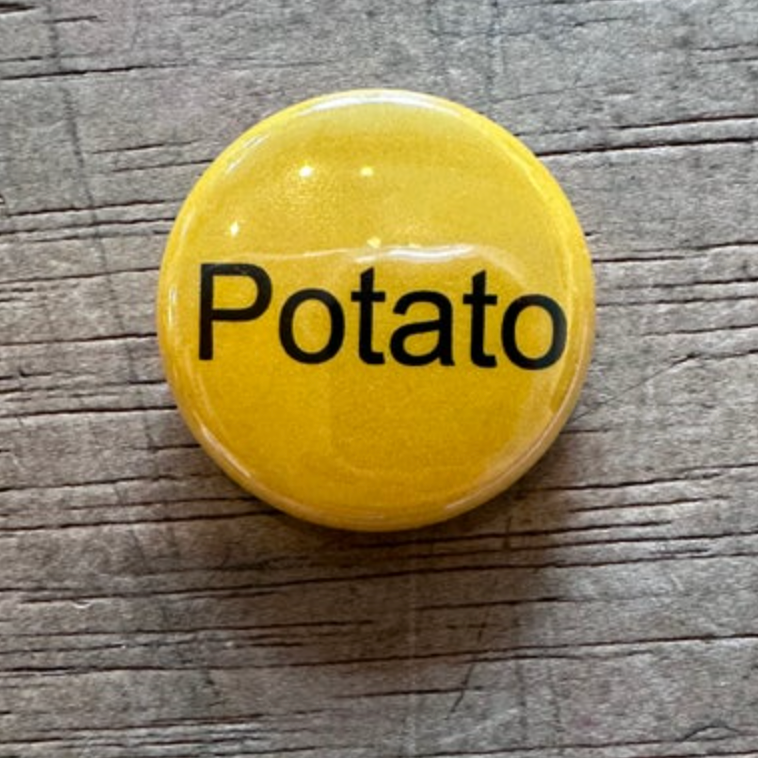 1" Button - Yellow- Potato (Three-Pack)