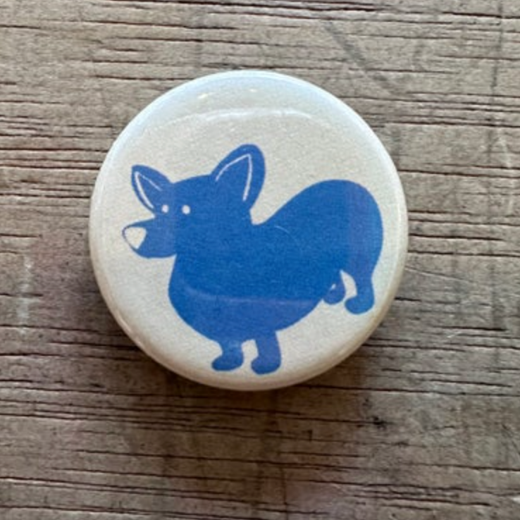 1.25" Button - Folk Art - Corgi (Three Pack)