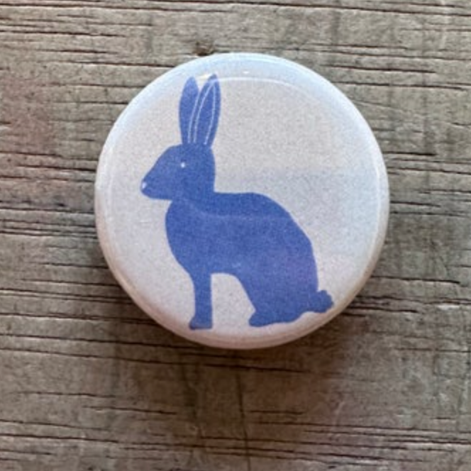 1.25" Button - Folk Art - Rabbit (Three Pack)