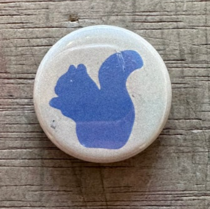 1.25" Button - Folk Art - Squirrel (Three Pack)
