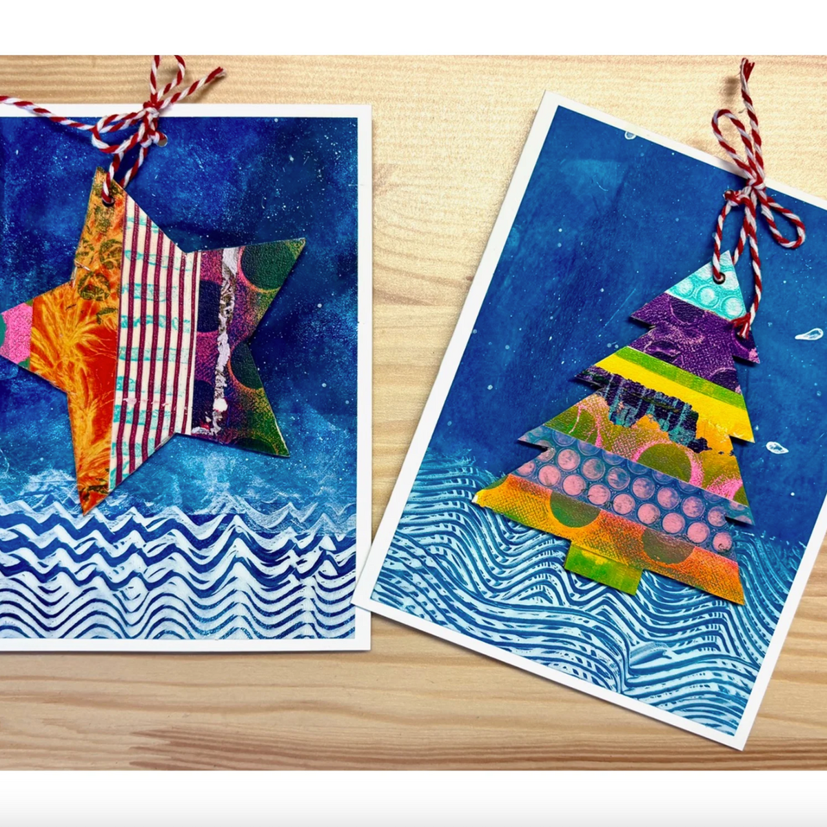DIY - Printing - Christmas Cards (Gelli Arts) Holiday