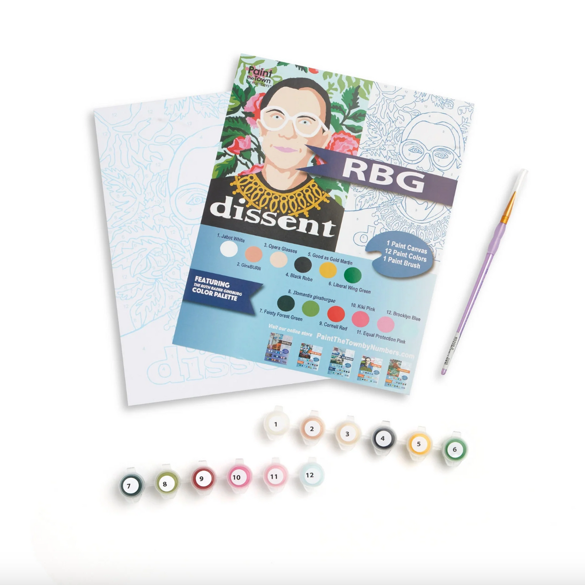 DIY - Paint Kit - Ruth Bader Ginsberg (Paint the Town by Numbers) RBG
