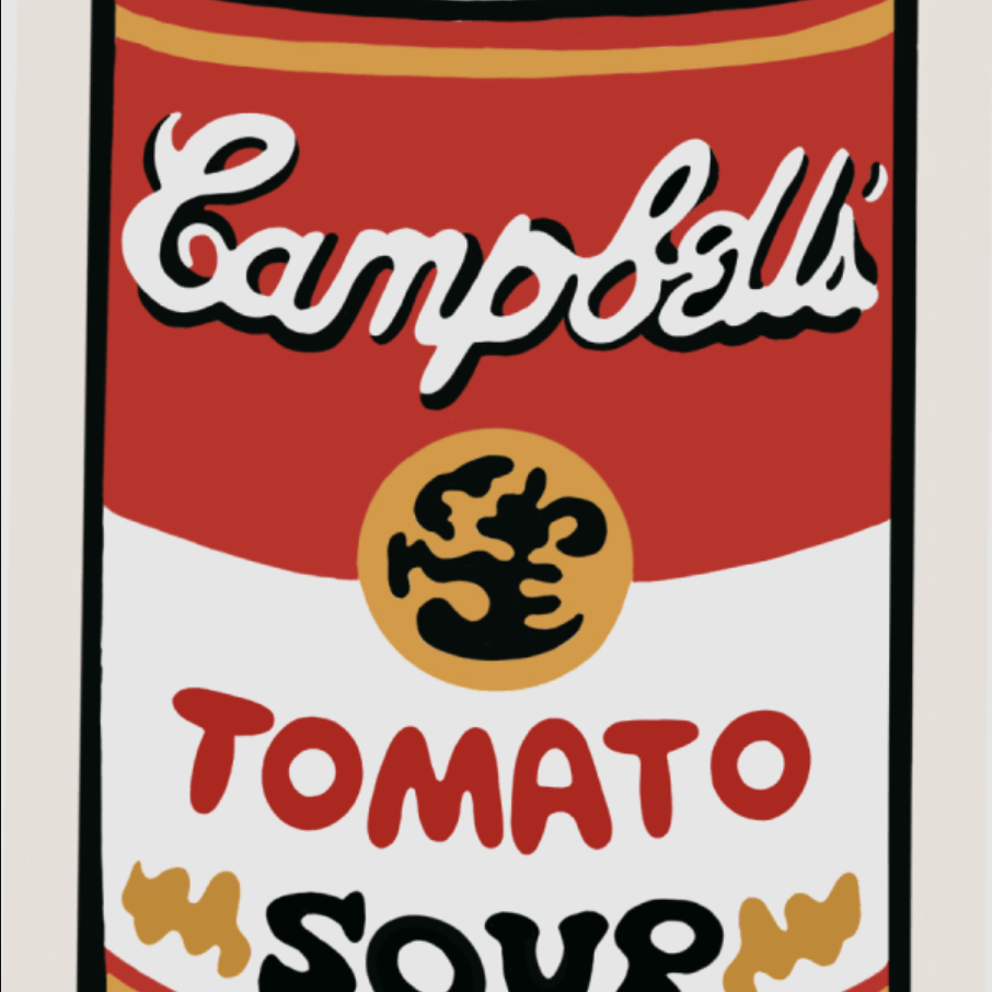 Sticker - Tomato Soup (Paint the Town by Numbers) Vinyl Andy Warhol Campbells