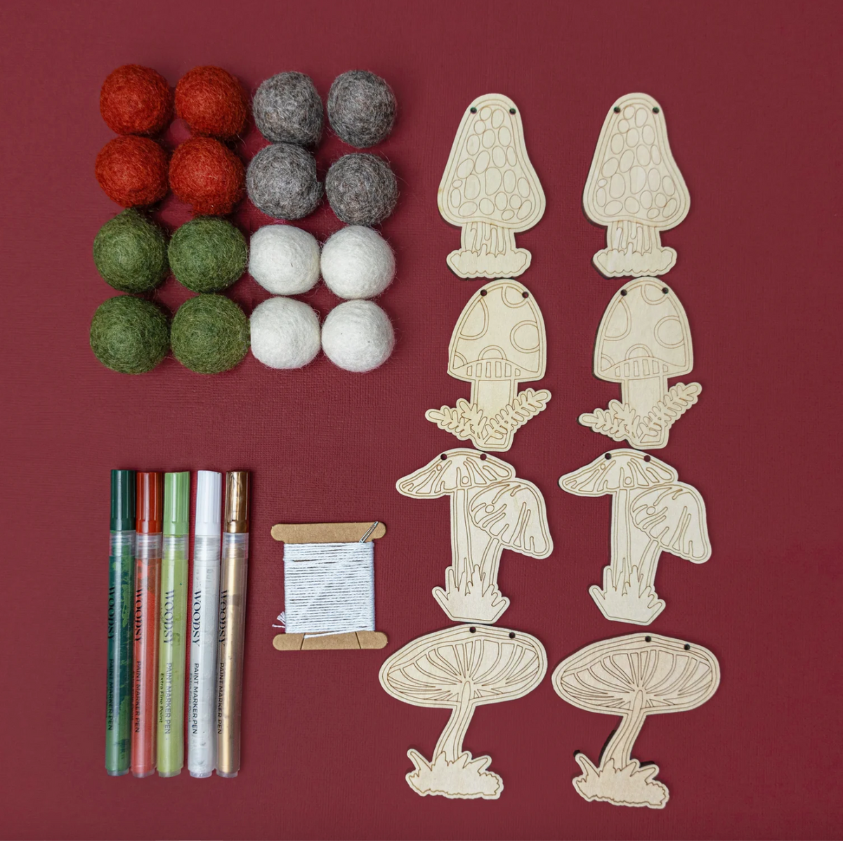 DIY - Garland - Mushrooms (Woodsy Craft Co) Craft Kit