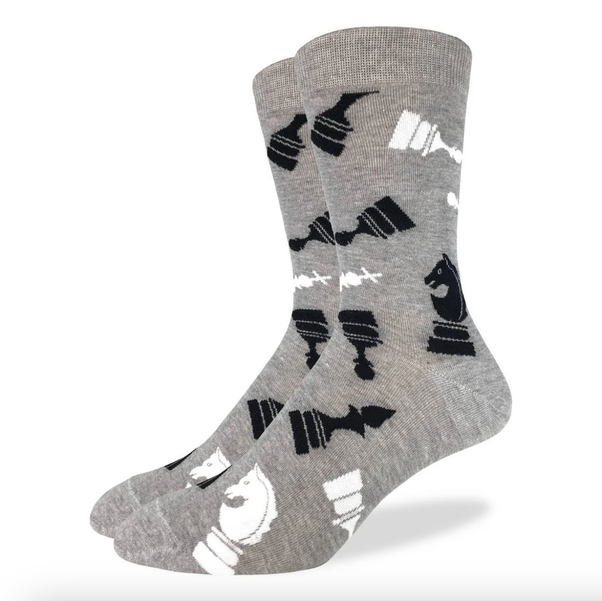 SALE Sock - Extra Large Crew: Chess (Good Luck Sock) Big and Tall, Men's Sizes 13-17