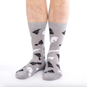 SALE Sock - Extra Large Crew: Chess (Good Luck Sock) Big and Tall, Men's Sizes 13-17