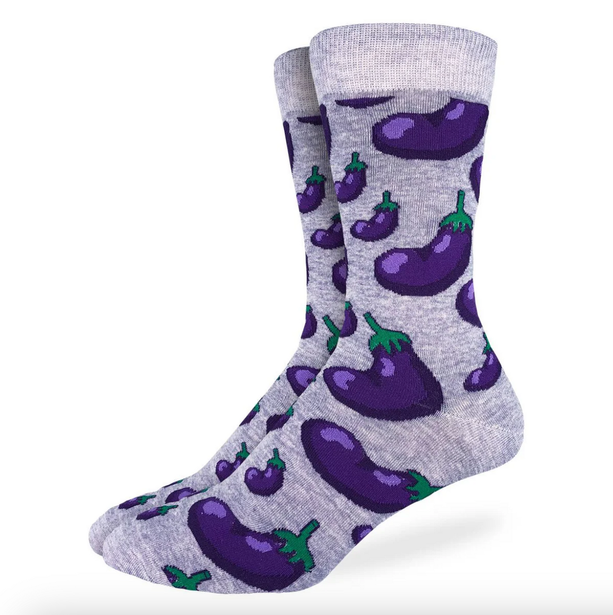 SALE Sock - Large Crew: Eggplants (Good Luck Sock)