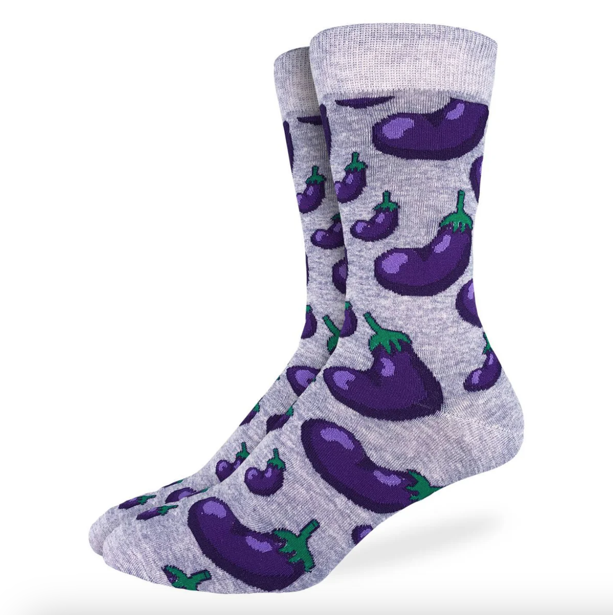 SALE Sock - Large Crew: Eggplants (Good Luck Sock)