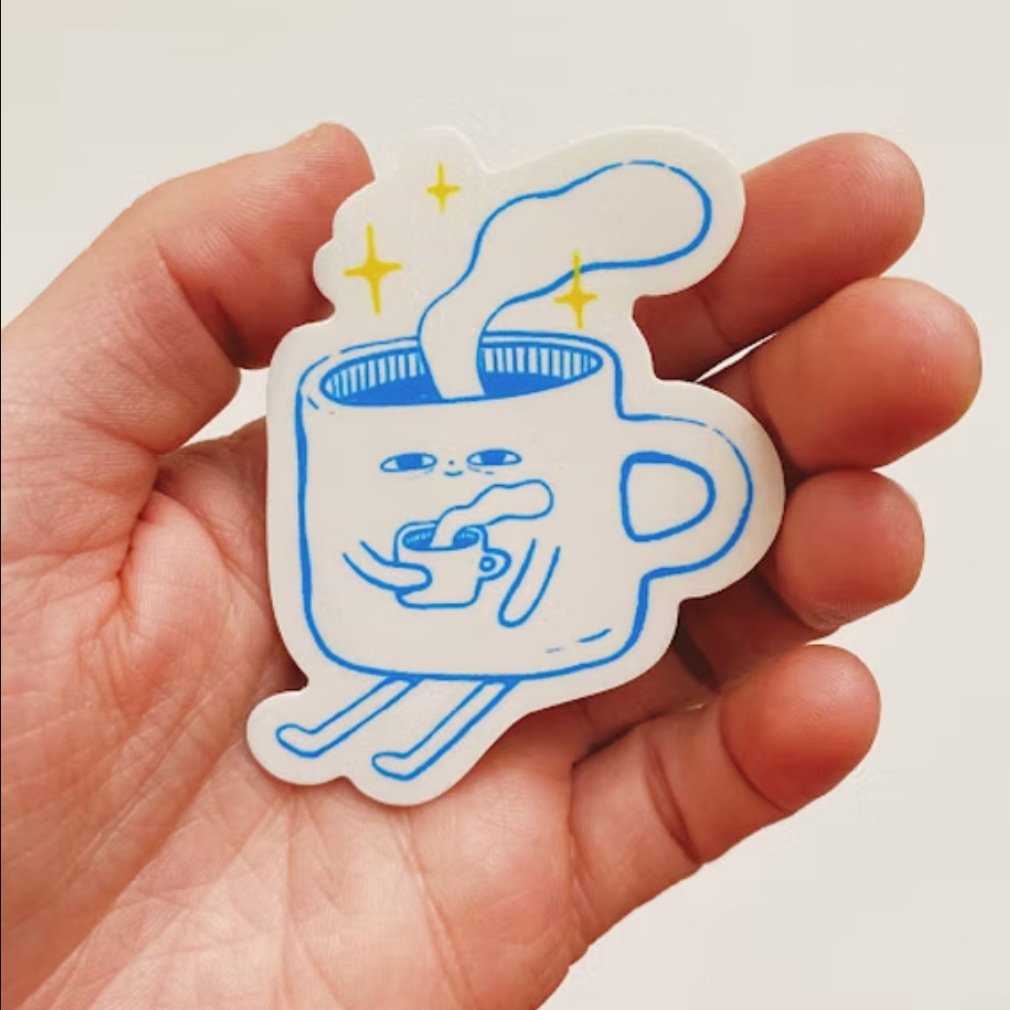 Sticker - Sleepy Coffee (Allison McKeen Art)