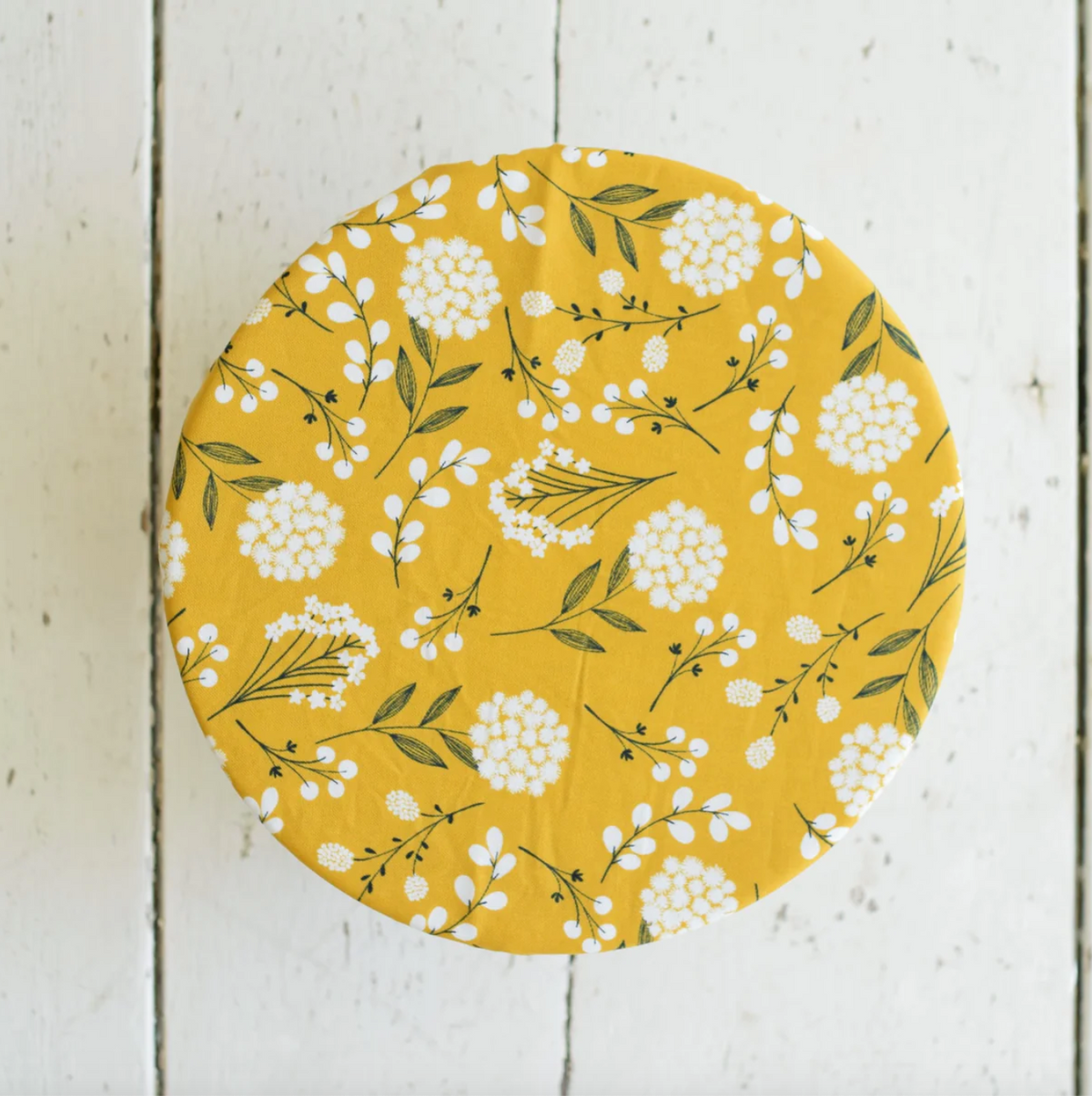 Bowl Cover -  10" Gold Floral (Wild Clementine Co.)