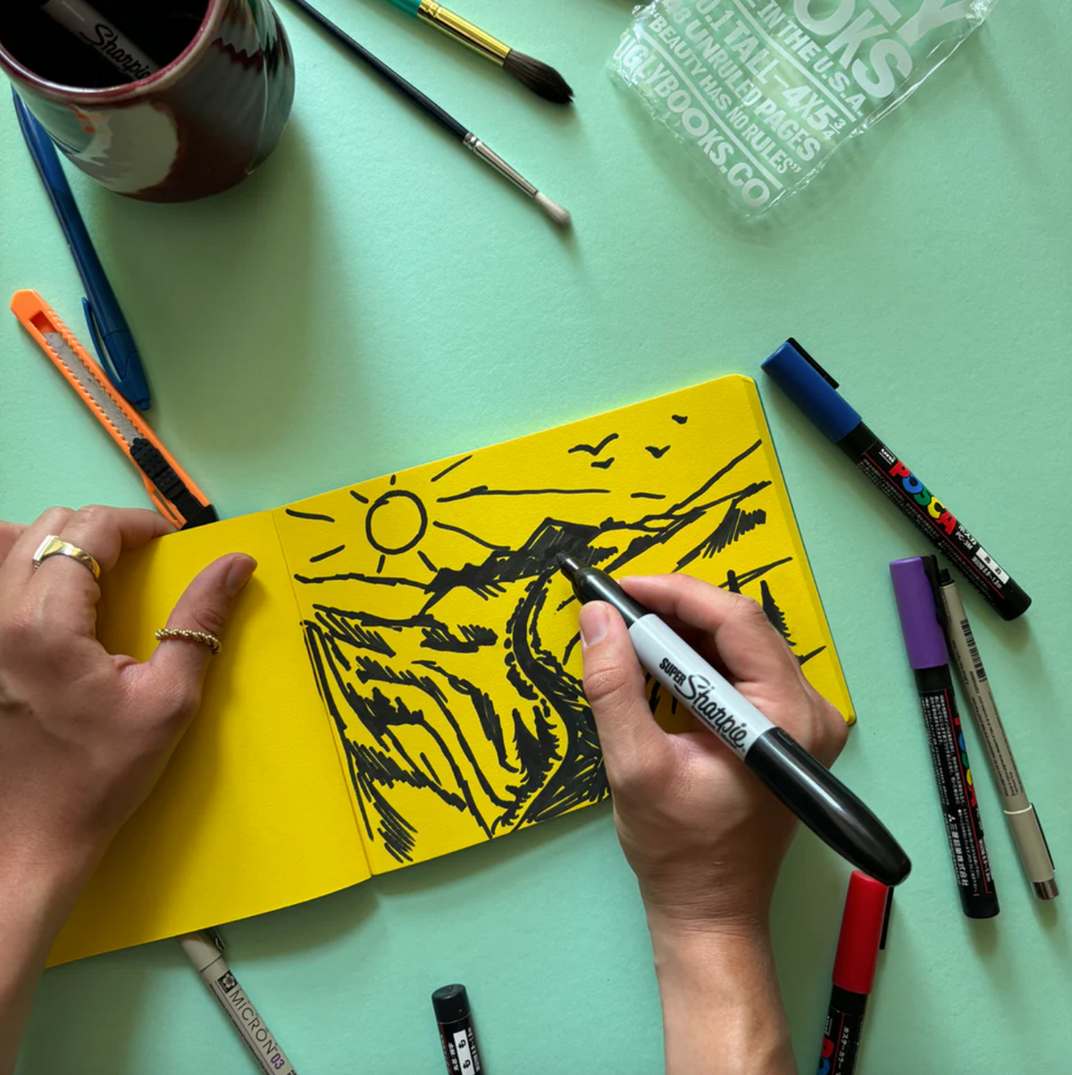 Notebook (3 Pack) - Lemon Shock No. 2 - Teal & Yellow