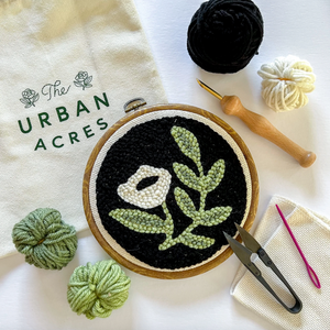 DIY - Punch Needle - Black Floral