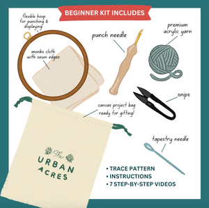 DIY - Punch Needle - Black Floral