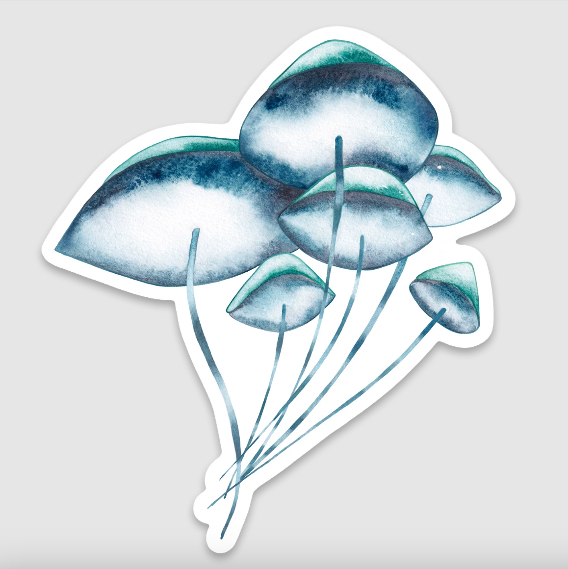 Sticker - Blue Mushroom (Mossy Blue Paper Studio)