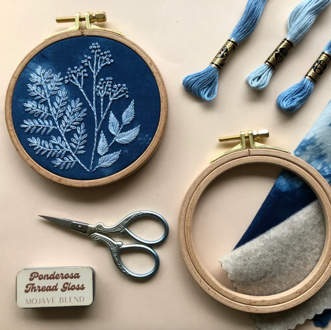 DIY - Embroidery - Cyanotype Botanicals Kit