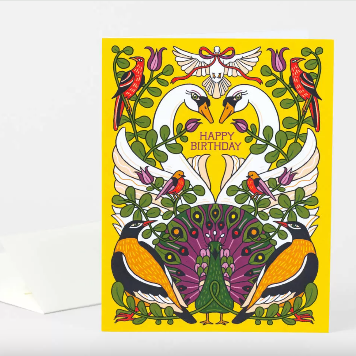 Card - Happy Birthday Swans