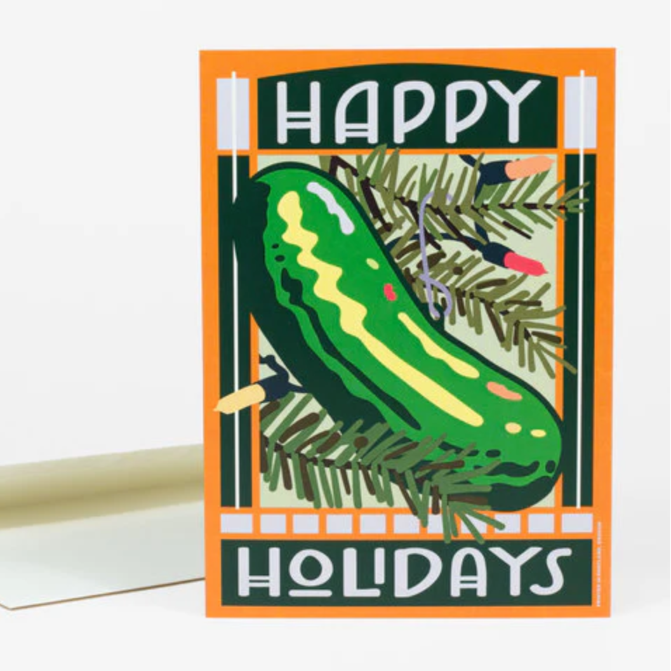 Card - Happy Holidays Pickle