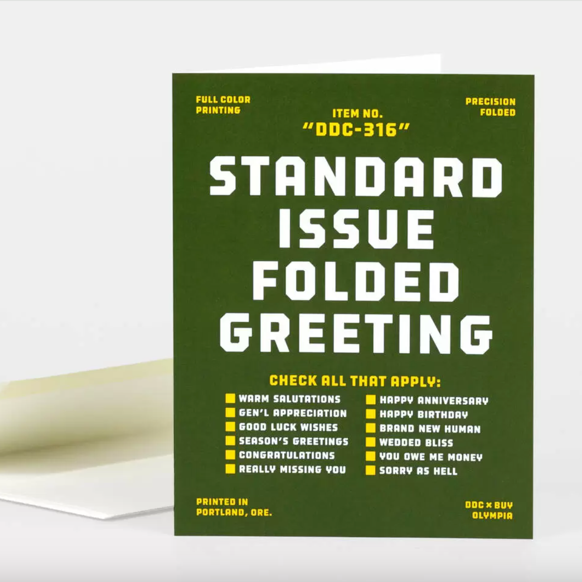 Card - Standard Issue Folded Greeting