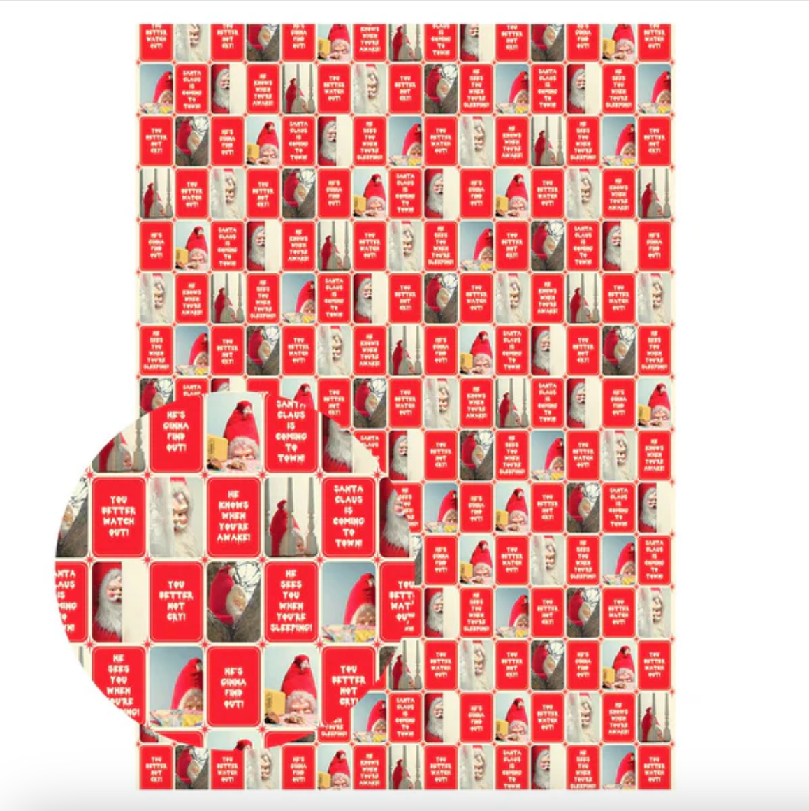 Wrapping Paper - Creepy Santa Mixed