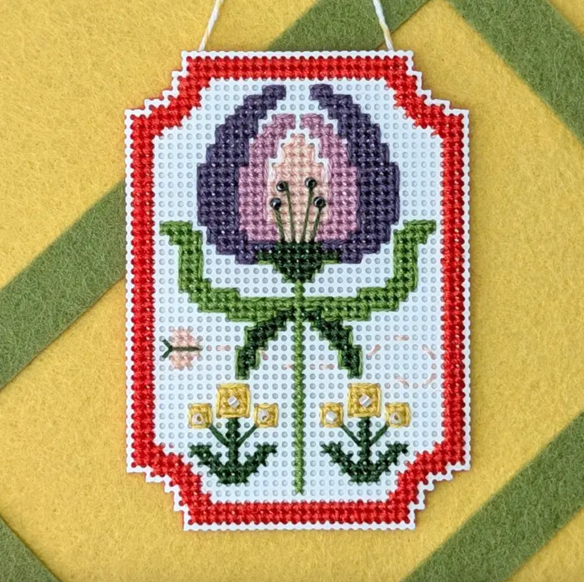 DIY - Cross Stitch - Framed Florals - Crocus