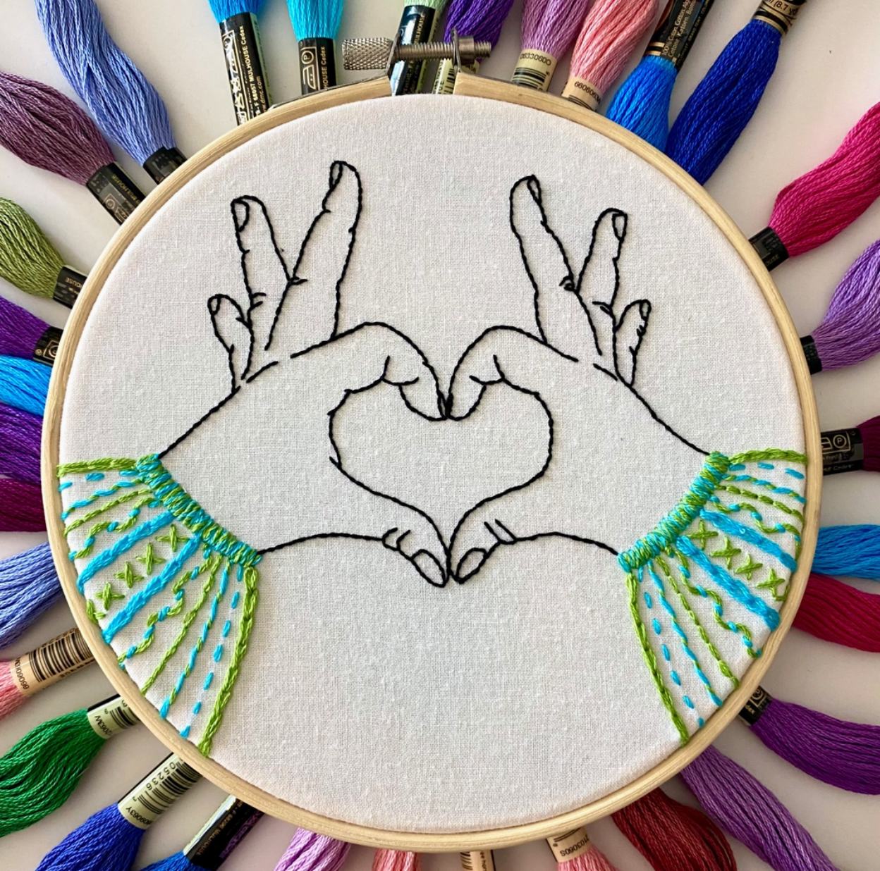Embroidery Kit - Heart Hands Sampler