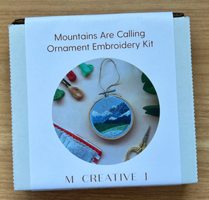 Embroidery Kit - Mountains Are Calling Ornament