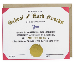 Card - School of Hard Knocks