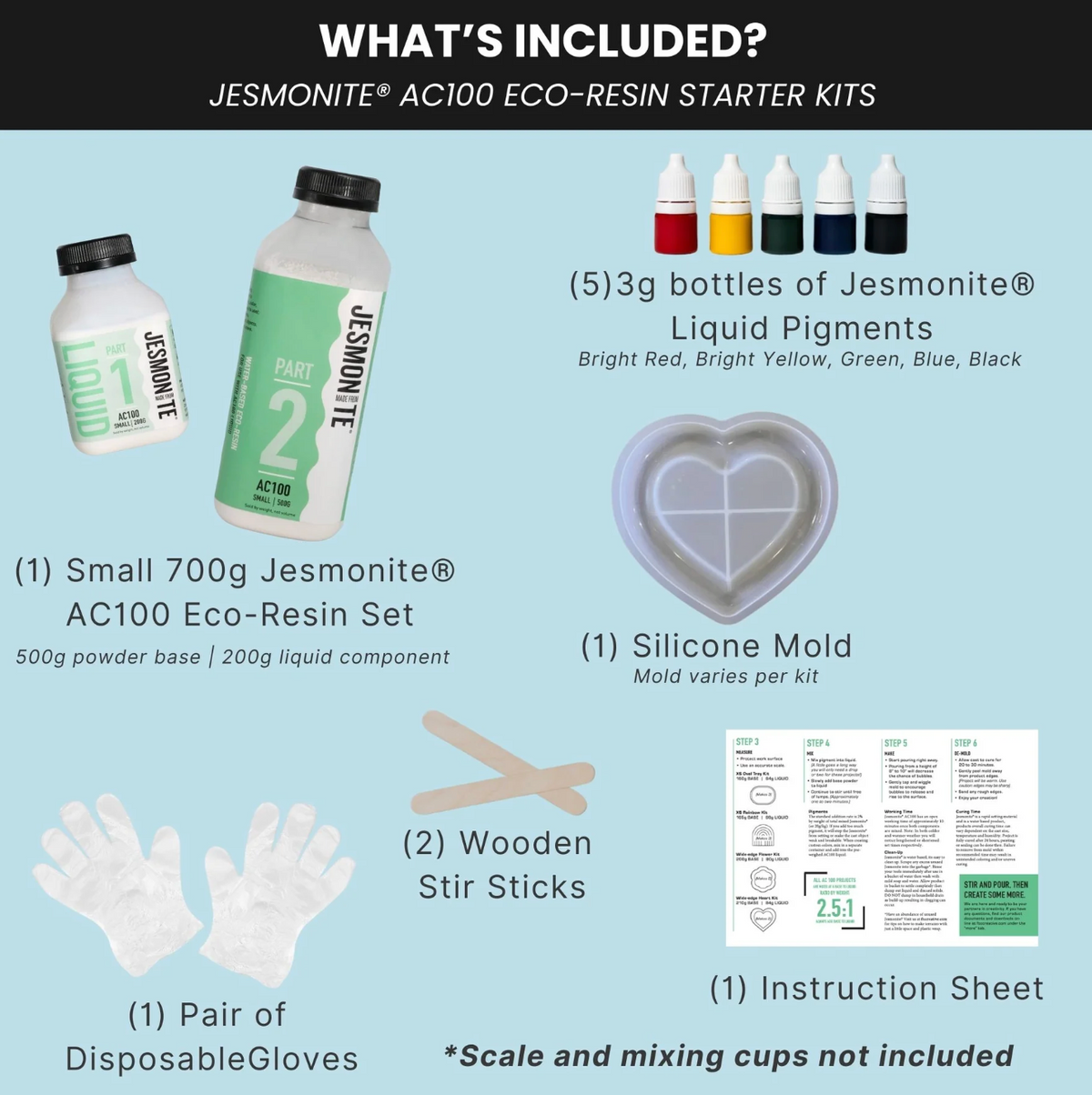 Eco-Resin Kit - Fluted Rainbow Starter Kit Jesmonite® AC100