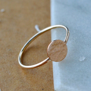 Speckle Ring - dappled circle stacking ring with round band