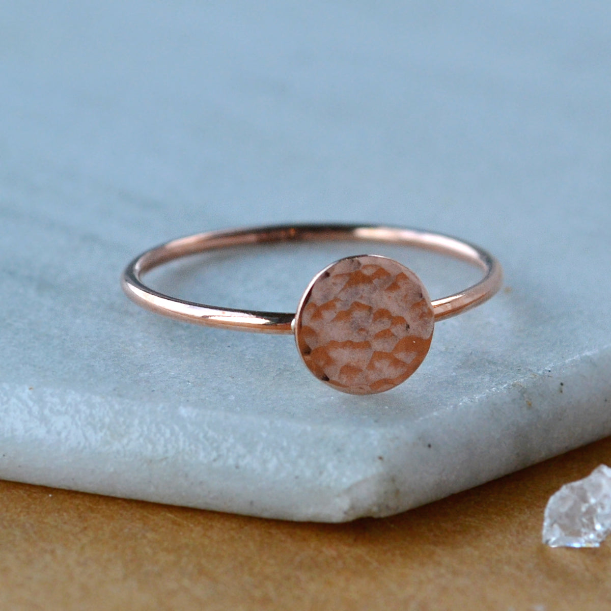 Speckle Ring - dappled circle stacking ring with round band