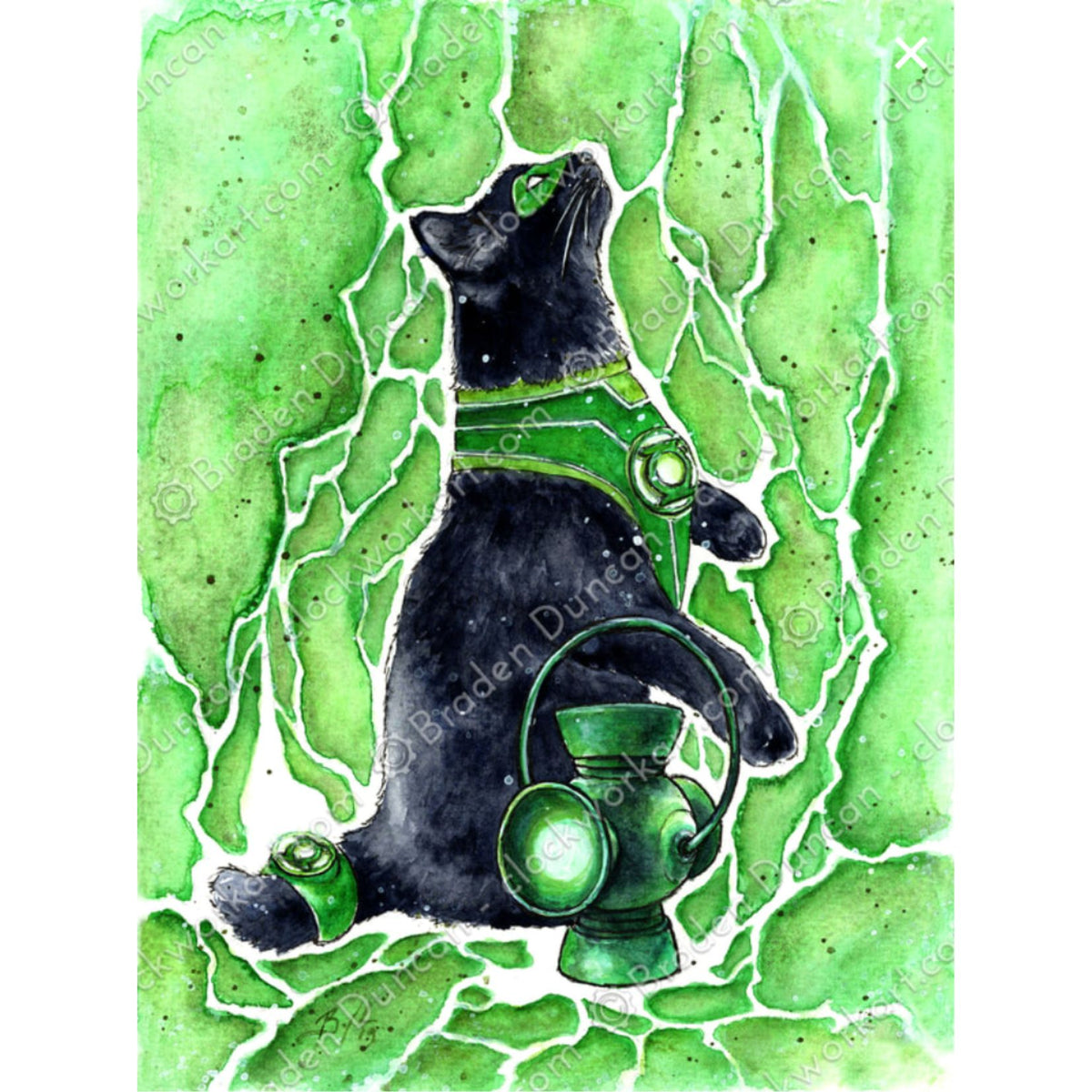Print - Green Lantern Kitten (Clockwork Art / Braden Duncan)