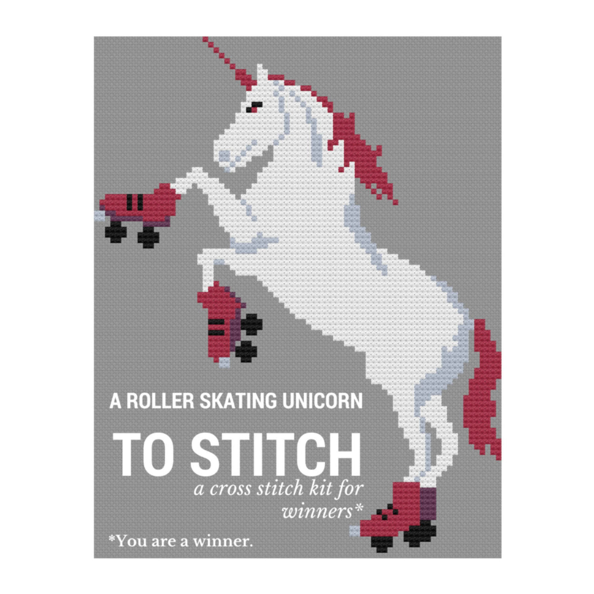 DIY - Cross Stitch - Roller Skating Unicorn Cross Stitch Kit (Ugly Baby)
