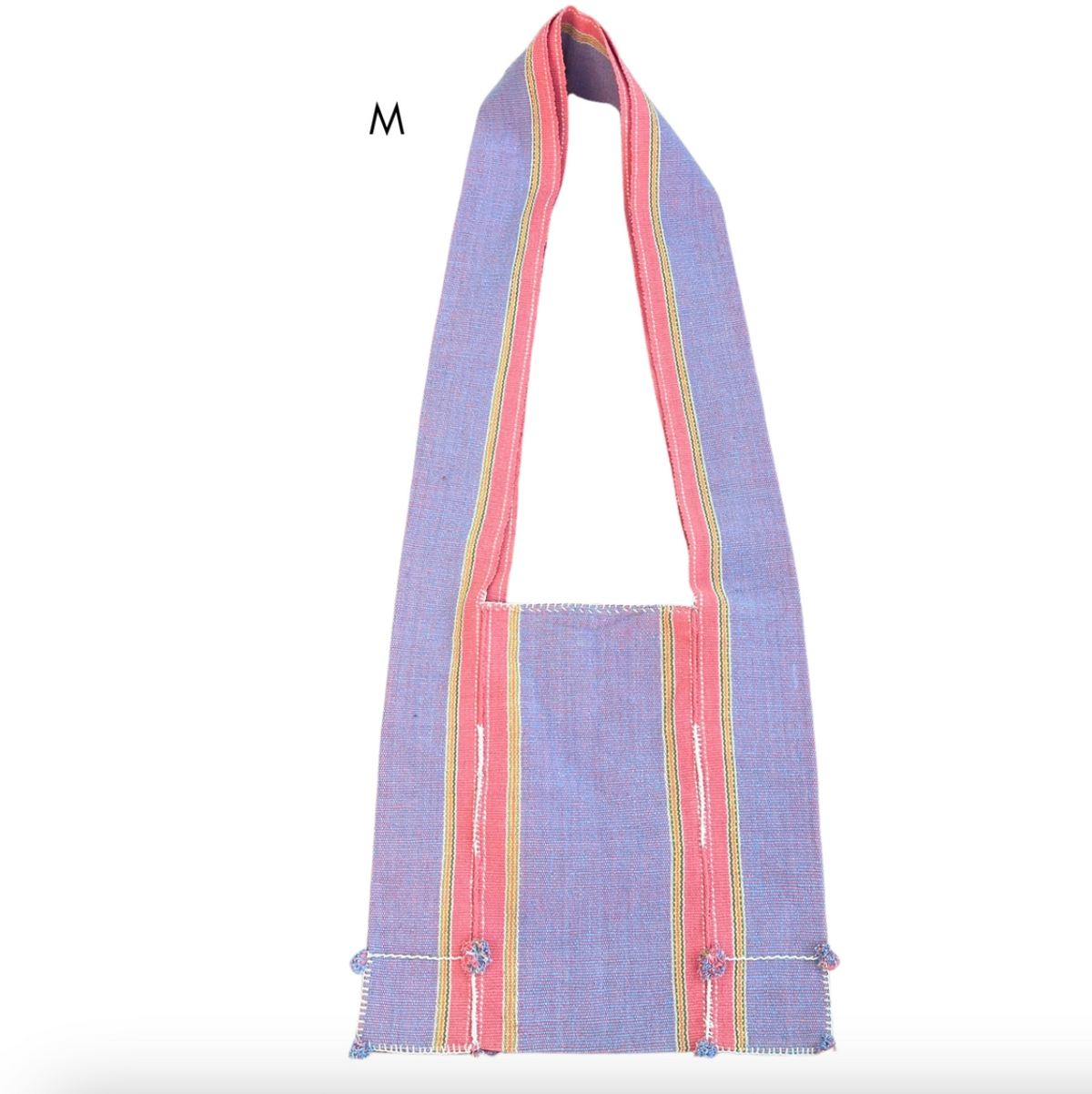 Bag option M with purple and red stripes and a thick handle. 
