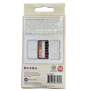 Back of a watercolor set packaging on a white background.