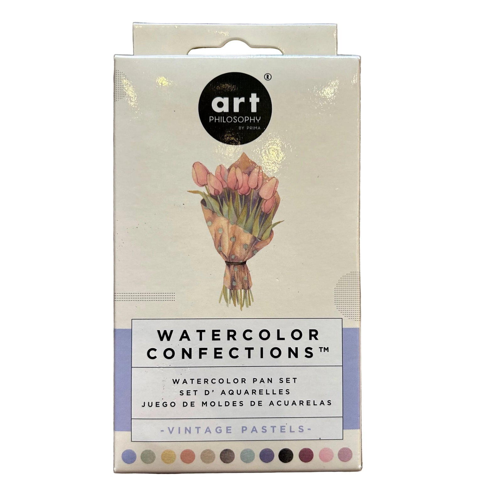 Box of Watercolor Confections set by Art Philosophy against a white background.