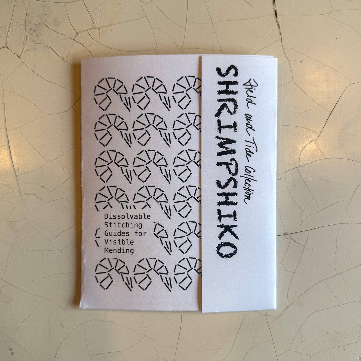 Packaging for "Shrimpshiko" visible mending guide stickers. 