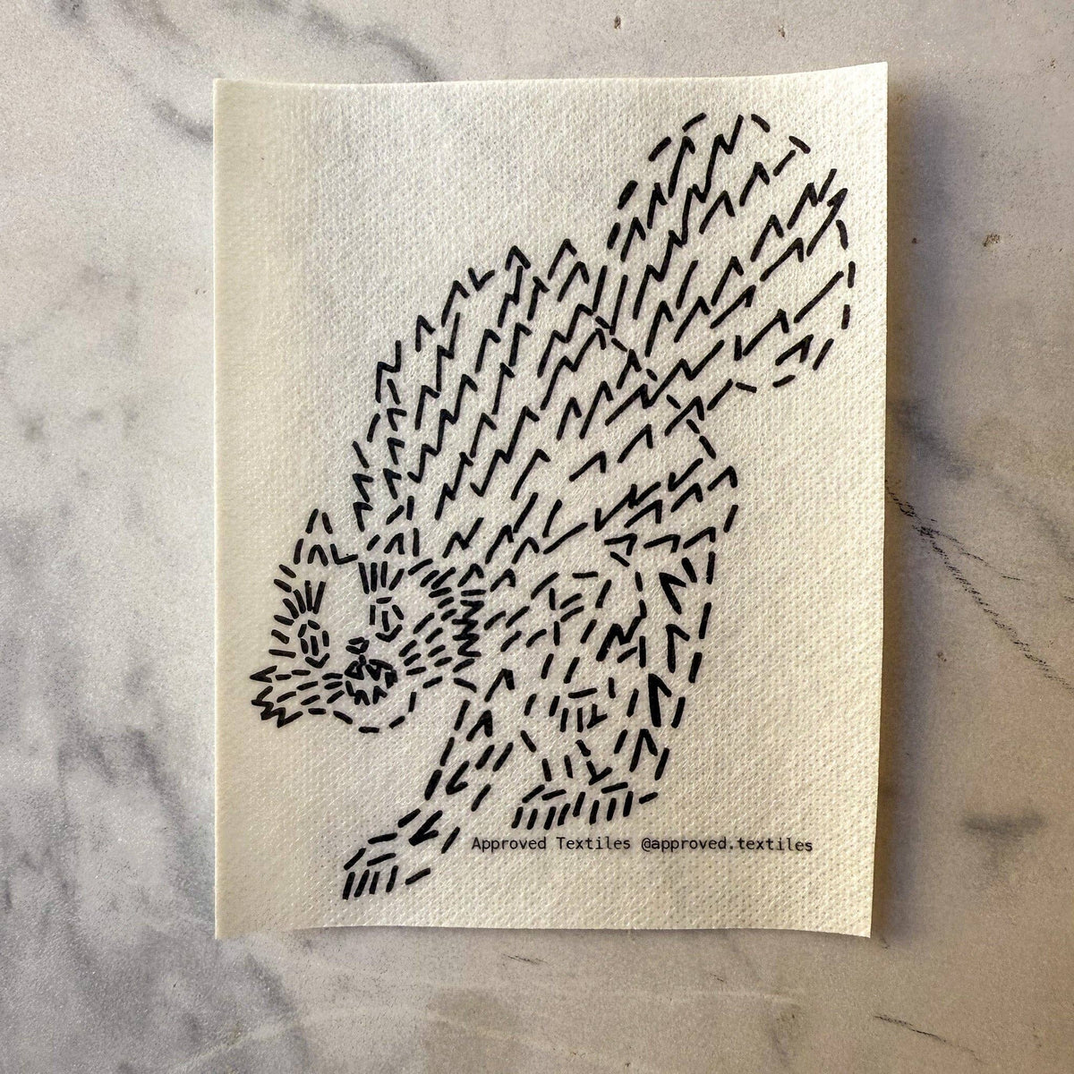 Visible mending pattern sticker featuring a frightened black cat with its hackles raised