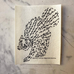 Visible mending pattern sticker featuring a frightened black cat with its hackles raised