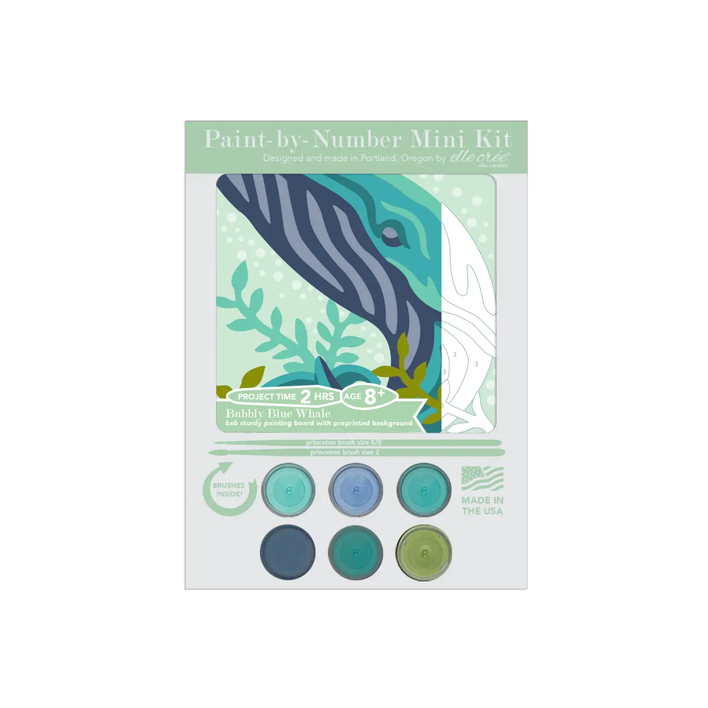 DIY - KIDS MINI Paint By Number Kit - Bubbly Blue Whale