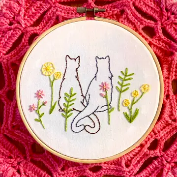 Embroidery Kit - Purr Of Heart Cat