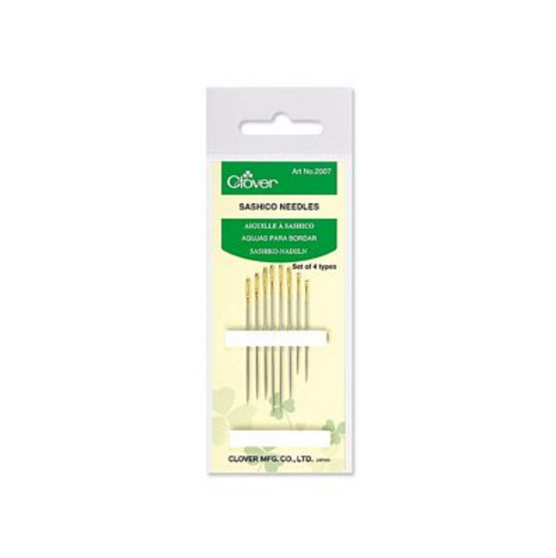 Pack of Sashiko needles with Clover branding on a white background