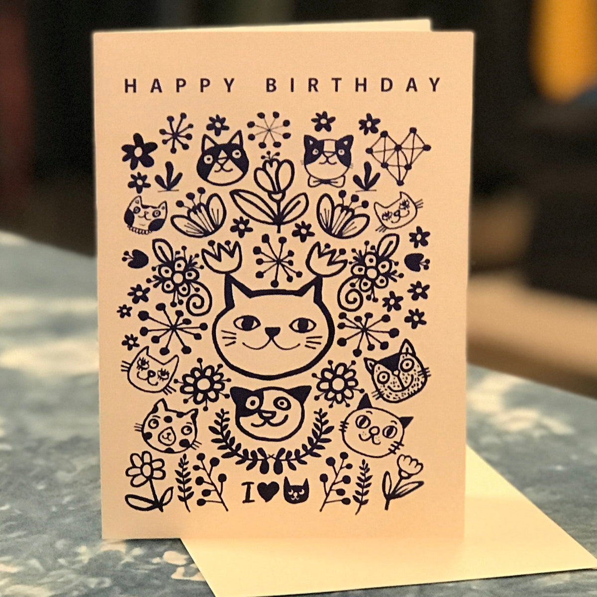 Card - Happy Birthday I <3 Cats