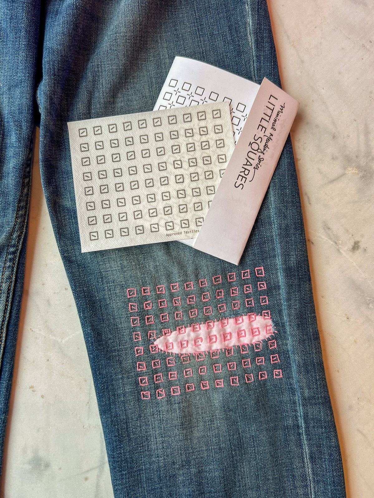 Visible Mending Transfers - Little Squares