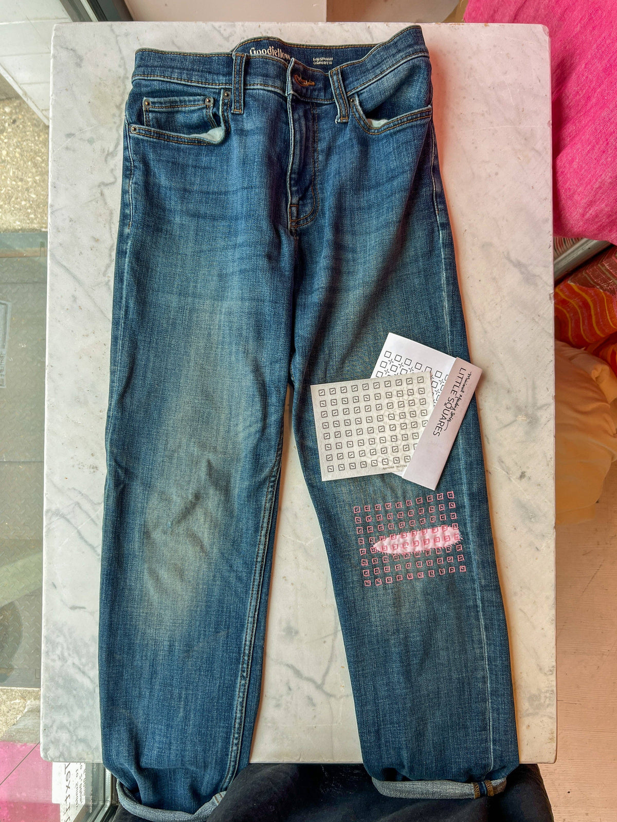 Visible Mending Transfers - Little Squares