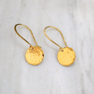 Speckle Earrings - minimalist dappled disc earrings in gold or silver - Foamy Wader